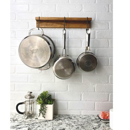 Pots and Pans Wall Hanger Wooden Kitchen Organizer Kitchen Etsy