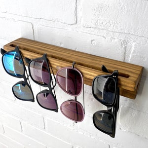 Sunglasses Hanger | Glasses Display | Wooden Entryway Organizer | Sunglass Storage Shelf