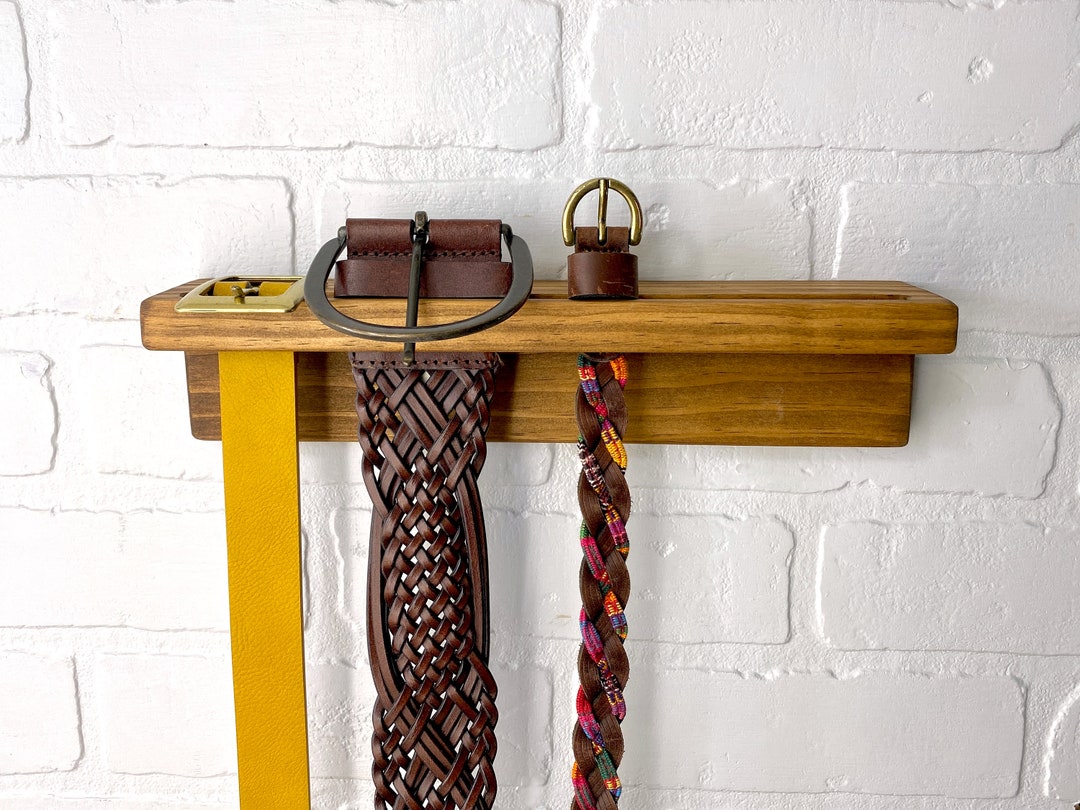 Wooden Belt Organizer Belt Storage Closet Organizer Etsy