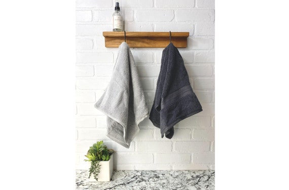 Bath Towel Hook Kitchen Hand Towel Storage Wooden Towel Hanger Towel Rack 