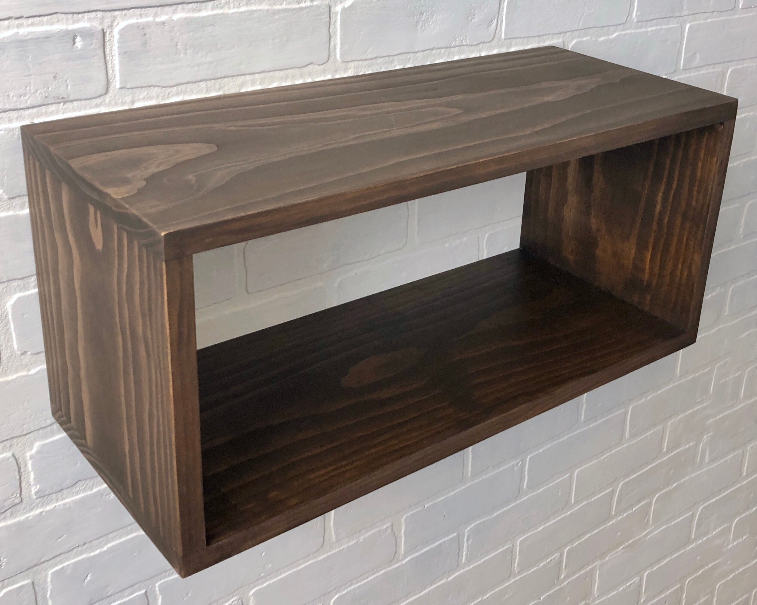 Floating Wood End Table Nightstand Etsy