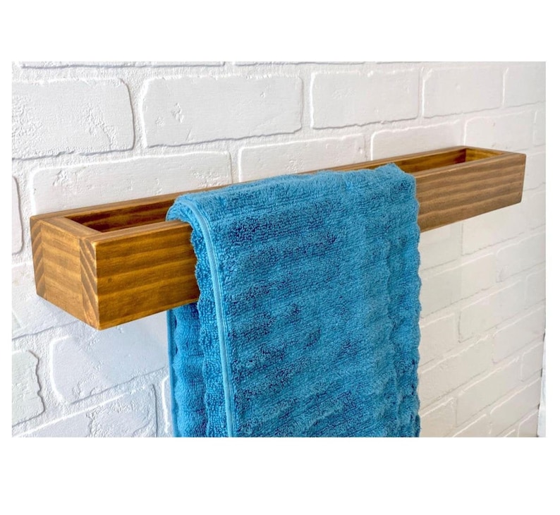 Farmhouse Wooden Towel Rod Hand Towel Bar Rack image 1