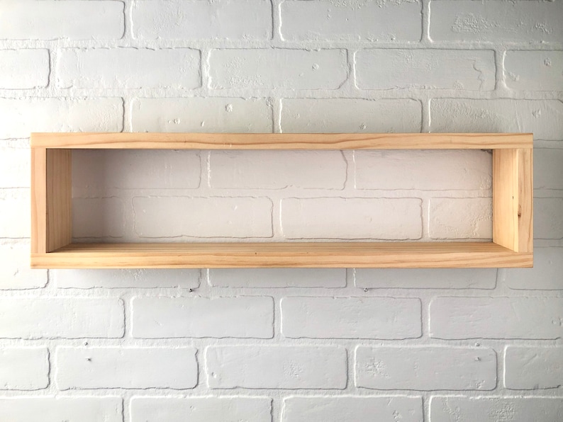 Floating Wood Box Shelf Bathroom Shelf Organizer Wall Etsy