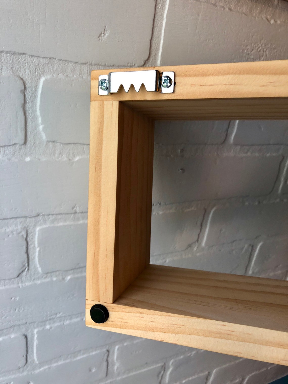 Floating Wood Box Shelf Square Display Shelf Living Room Etsy