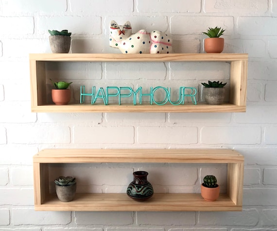 Floating Shelf, Wood Box Shelf, Bathroom Shelf, Wall Decor