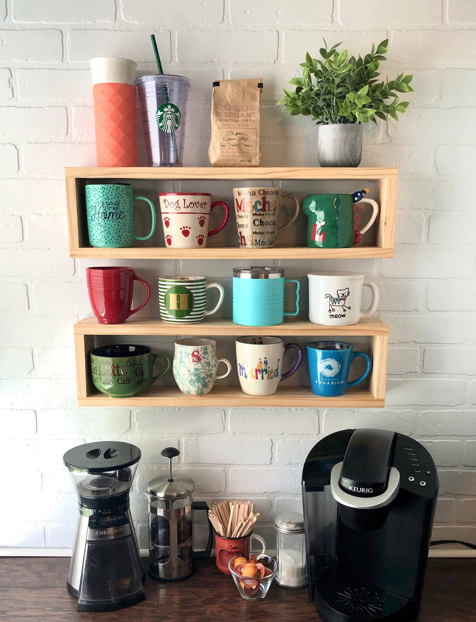 Floating Wood Box Shelf Bathroom Shelf Organizer Wall Decor Storage