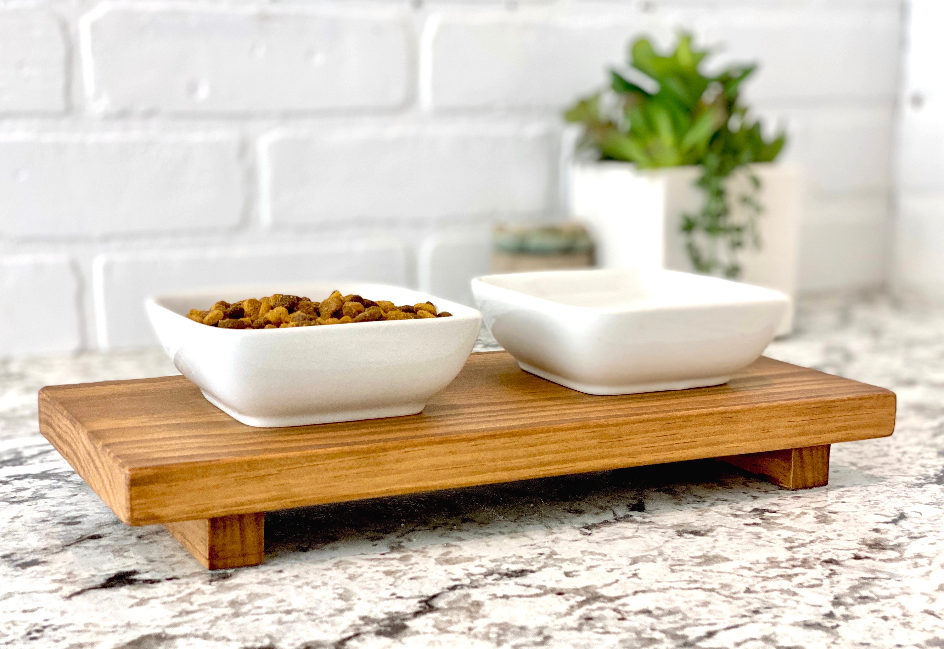 Cat Food Tray Pedestal Kitchen Farmhouse Decor Etsy
