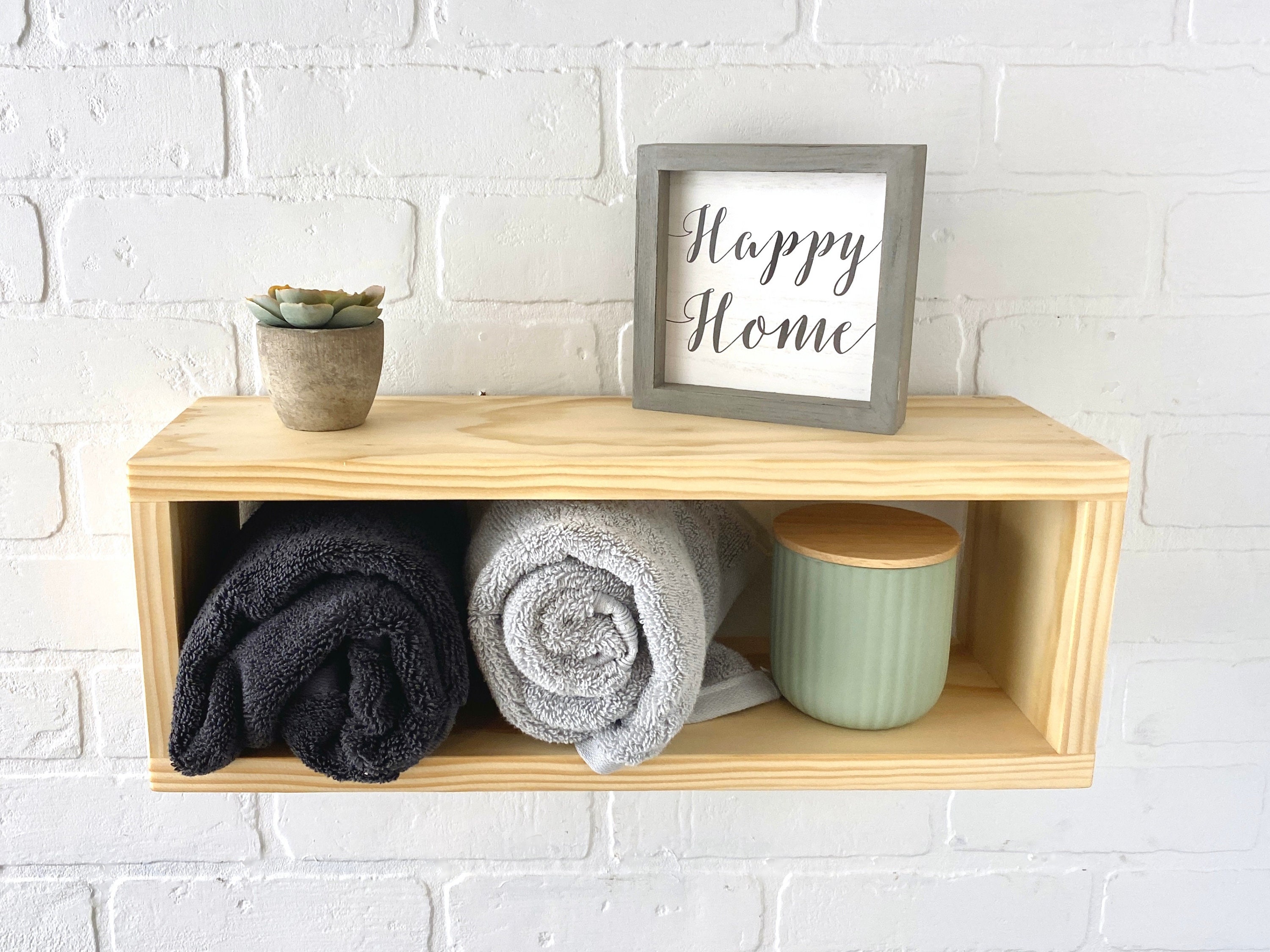 Deep Floating Wood Box Shelf Coffee Shelf Bathroom Shelf Etsy