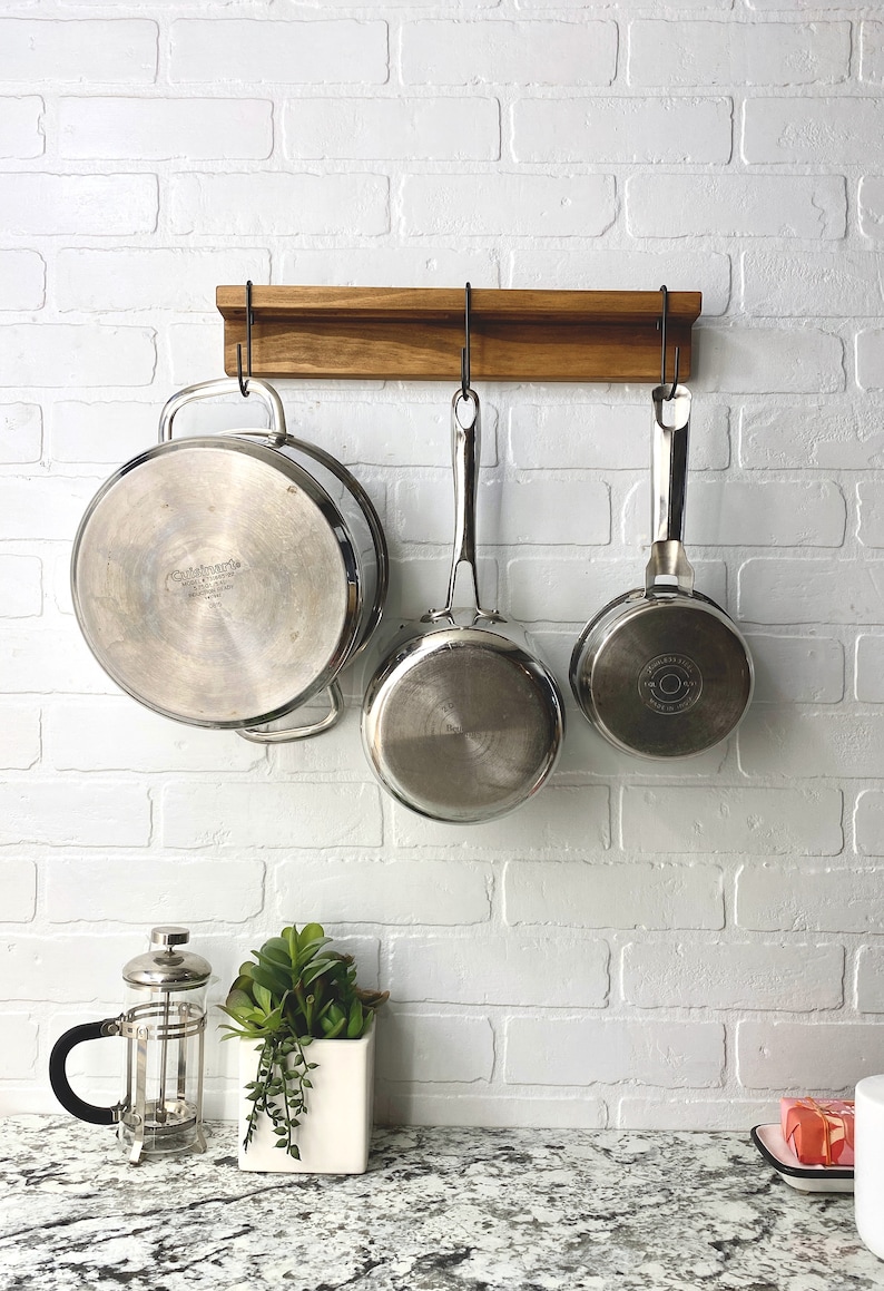 Pots and Pans Wall Hanger Wooden Kitchen Organizer Kitchen Etsy
