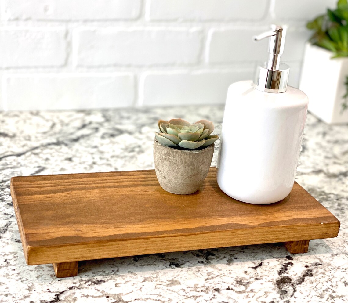 Soap Tray Pedestal Kitchen Bathroom Farmhouse Decor Medium Etsy