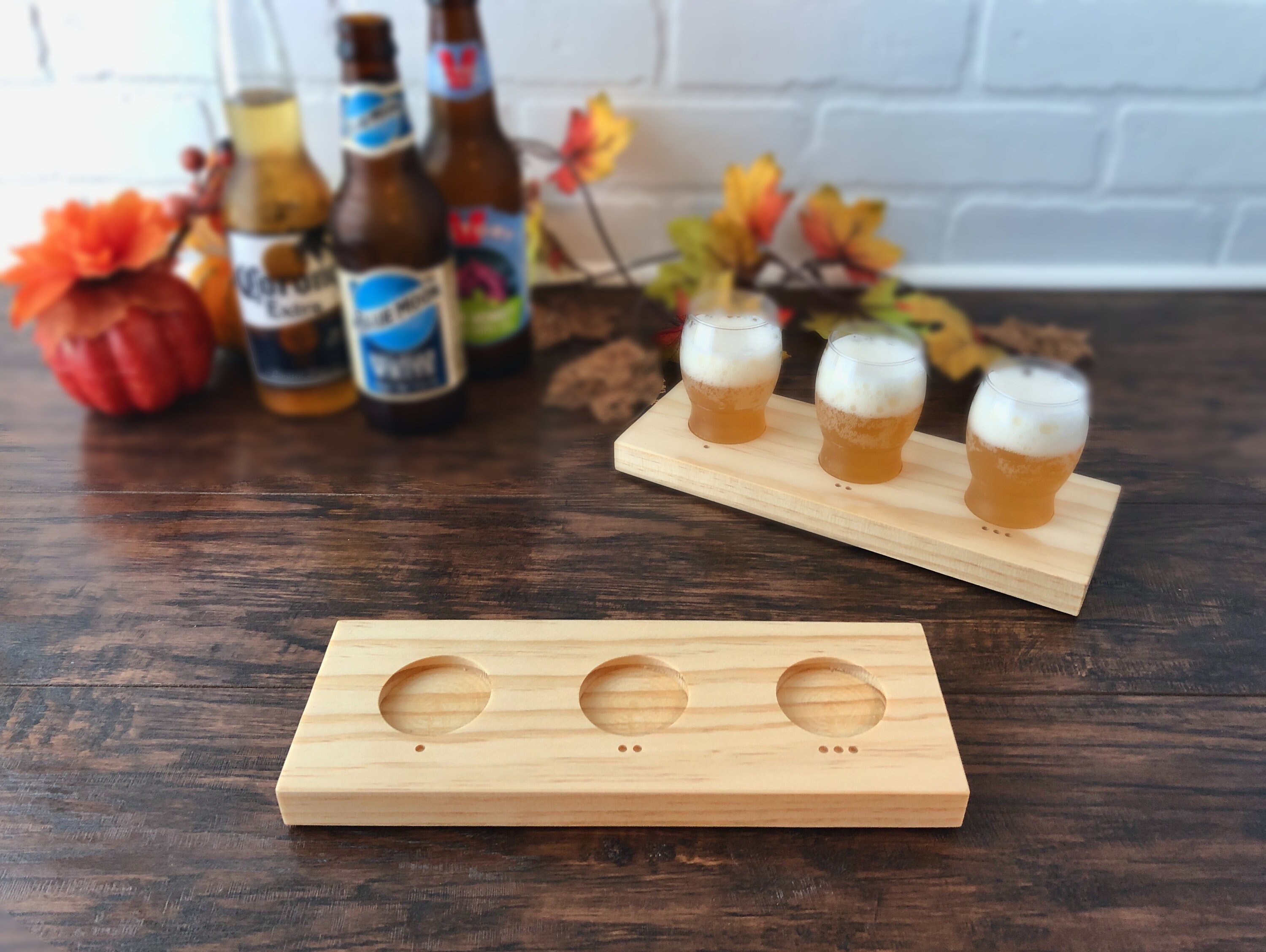 Beer Flight Serving Tray Sampler Wooden Board Etsy