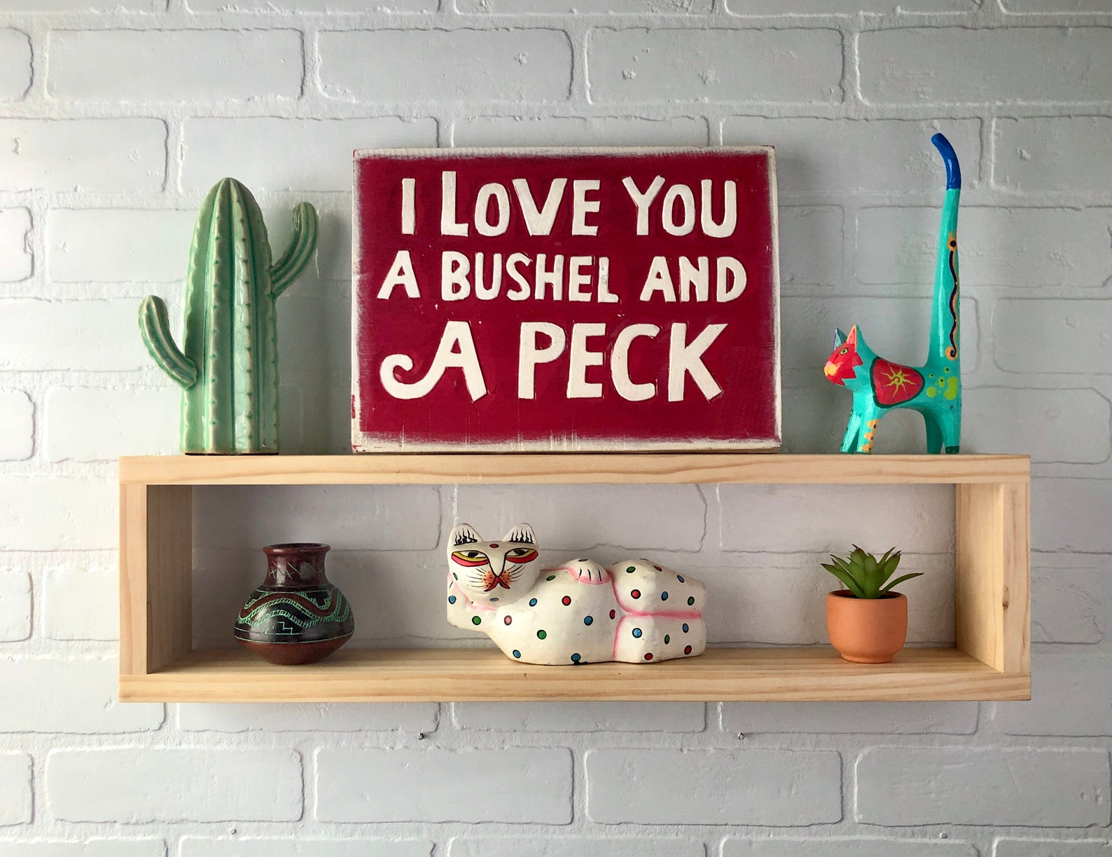 Floating Wood Box Shelf Bathroom Shelf Organizer Wall Decor Storage