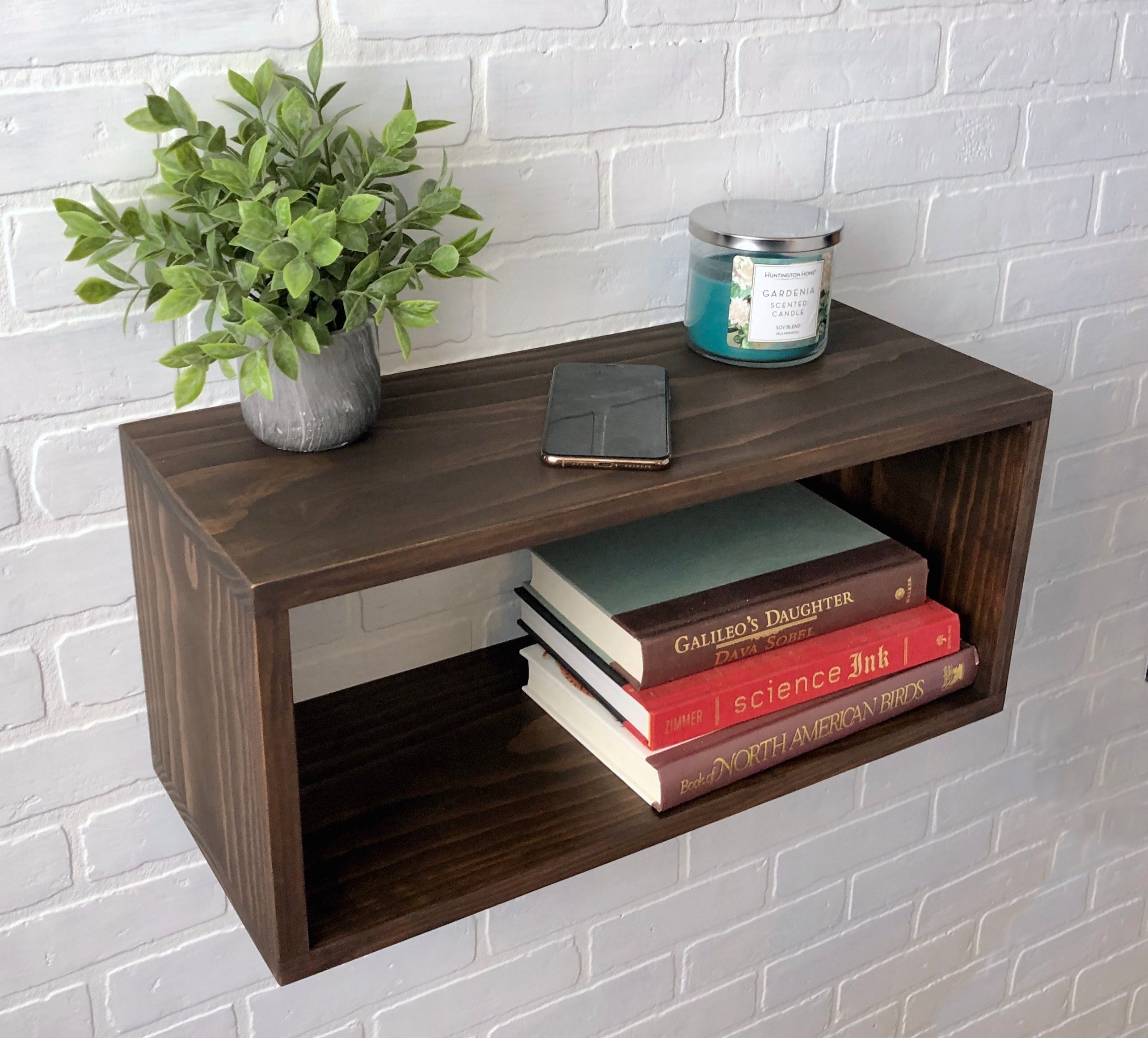 Floating Wood End Table Nightstand Etsy