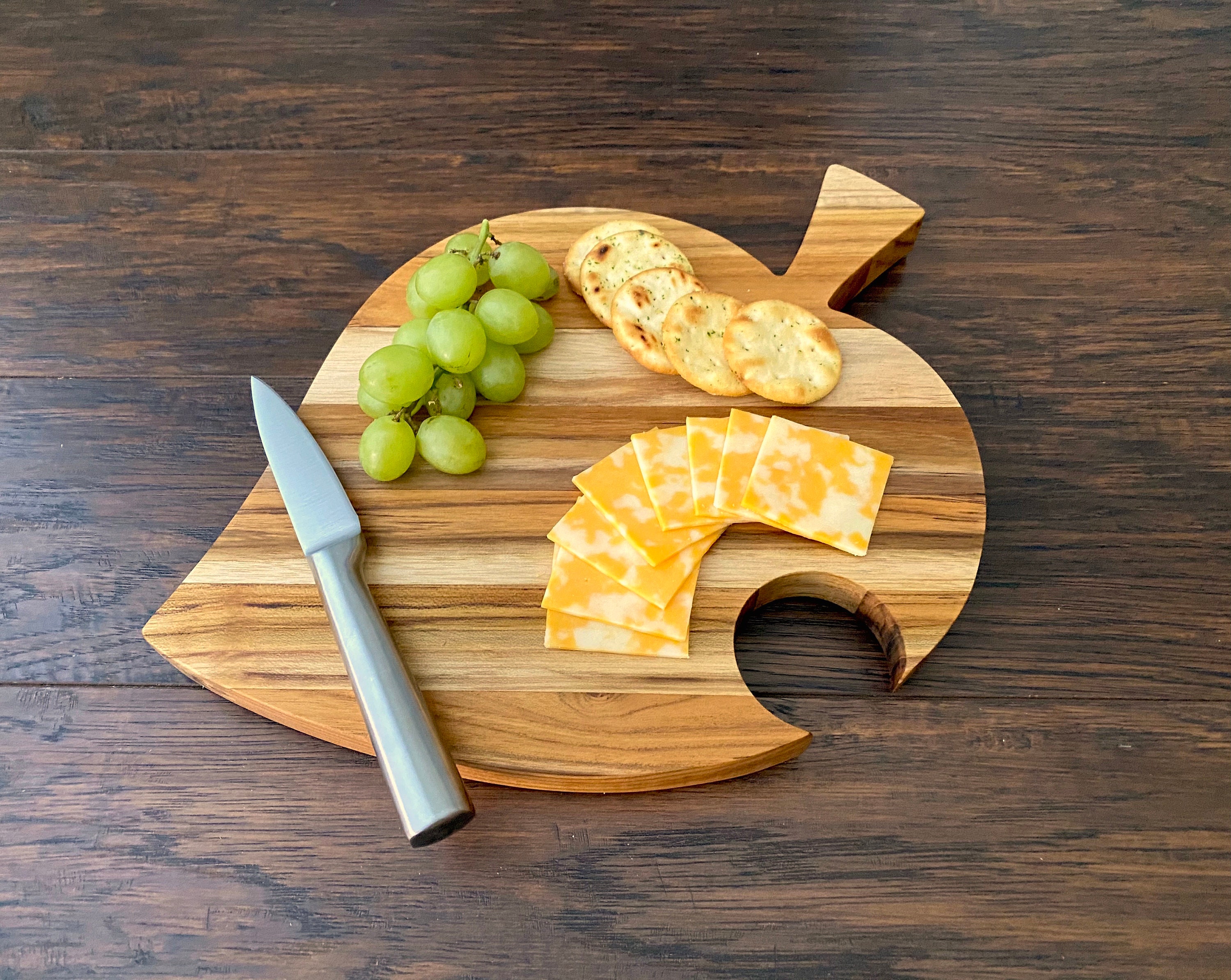 Artisanal Teak Charcuterie, Cutting, Cheese & Bread Board, Handmade, 16x12x1, for Slicing, Dicing & Food Serving