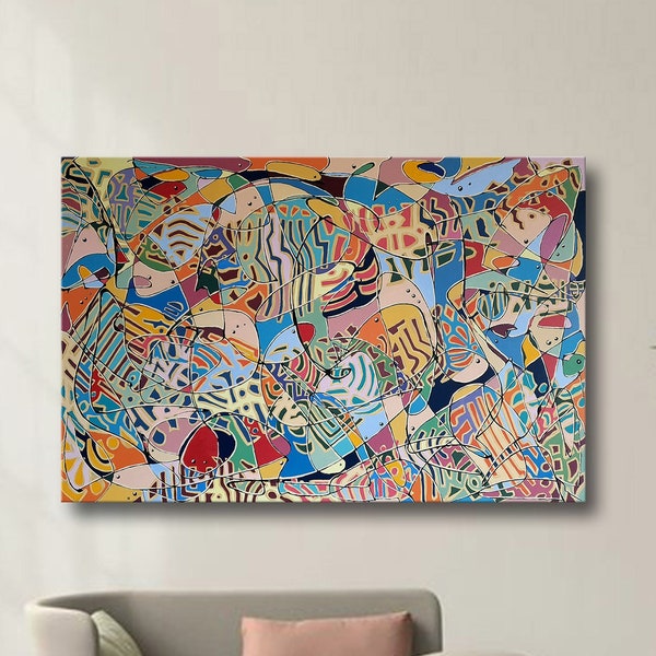 Large Colorful Art Etsy