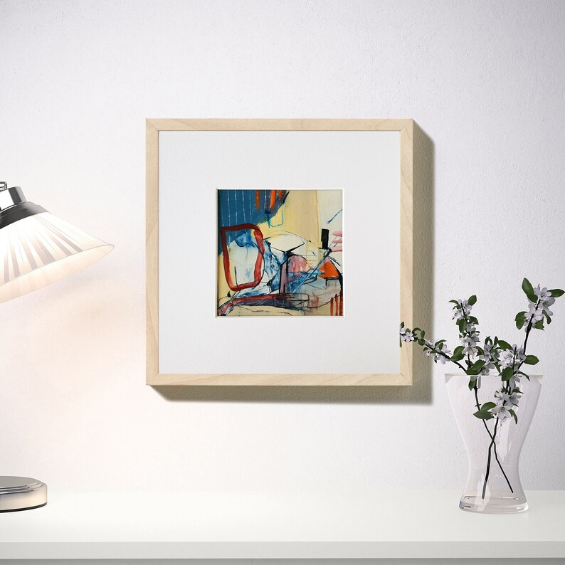 Prussian Blue Abstract Painting Neutral Minimalist Wall Art Etsy UK