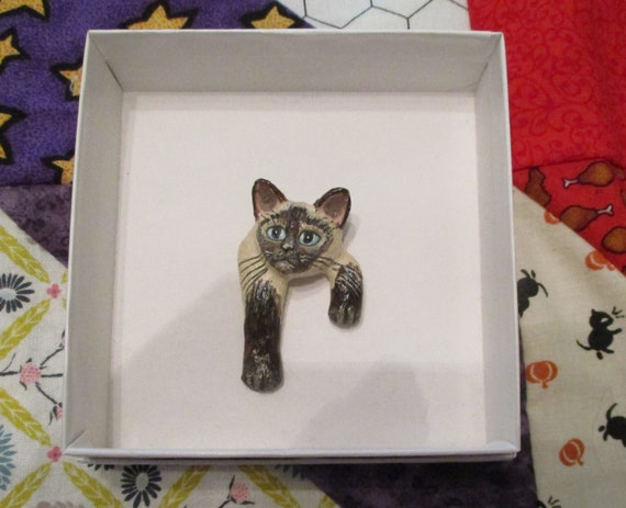 Vintage Pocket Pet Creation Cat Pin Inquisitive B… - image 2