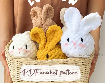 Chubby Bunny Crochet Pattern: Low Sew Amigurumi (PDF Pattern)