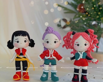 Schema all'uncinetto per bambola amigurumi Kpop: pacchetto 3 in 1 (PDF)