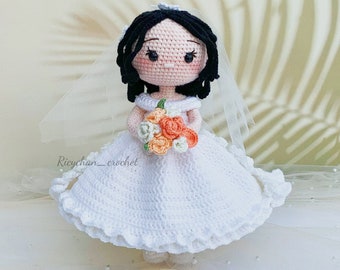 Patrón de muñeca de novia a crochet: LYLY Amigurumi (Tutorial en inglés en PDF)
