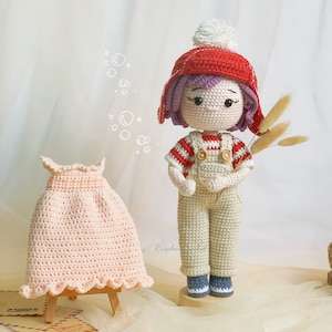 Schema bambola all'uncinetto (bambola da 10 pollici) / MIA la bambola / Schema bambola amigurumi / Tutorial PDF in inglese