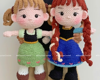 Modello per bambola principessa nordica all'uncinetto 2 in 1 (versione per bambini e per adulti) - Tutorial solo in inglese