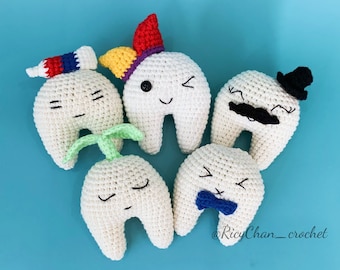 Crochet Tooth Pattern Bundle: Amigurumi Teeth Collection (PDF Pattern)