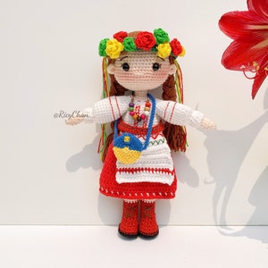 Patrón de muñeca de crochet (muñeca de 10 pulgadas) / Muñeca AMIRA / Patrón de muñeca amigurumi / Tutorial en inglés en PDF