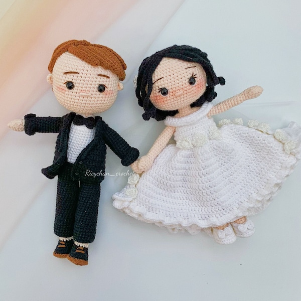 Crochet Doll Pattern | LYLY bride & EDRIC groom the Doll | Amigurumi Doll Pattern | PDF in English