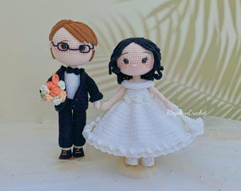 Amigurumi Wedding Couple Crochet Pattern: Bride & Groom Dolls (PDF Pattern in English Only)