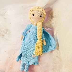 Patrón de muñeca de crochet (muñeca de 19,6 pulgadas): Princesa de hielo La muñeca / Patrón de muñeca amigurumi / Tutorial en PDF en inglés