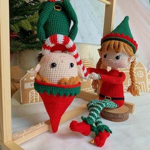 Elfie & Elfa The Elf Christmas Doll, Amigurumi-Anleitung - PDF-Anleitung nur auf Englisch