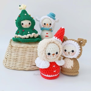 Christmas crochet pattern | Christmas Bunny Crochet pattern - Christmas Gift crochet | Crochet Christmas hanging car | English PDF pattern