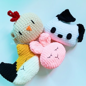 Squishmallow Pillow Crochet Pattern: Animal Plush (PDF Pattern)