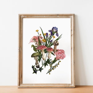 Botanical painting in watercolor, original floral wall art