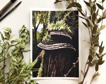 Forest Details high quality art print. Conks illustration, mushroom wall art, greenery home decoration, polypore art, woodland decor