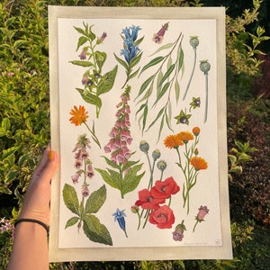 Custom watercolor flower bouquet painting, floral illustration, hand painted florals chosen by you, custom watercolor art, unique gift idea
