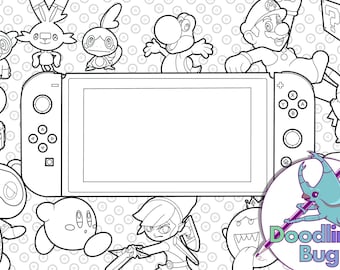 Download Nintendo Coloring Etsy