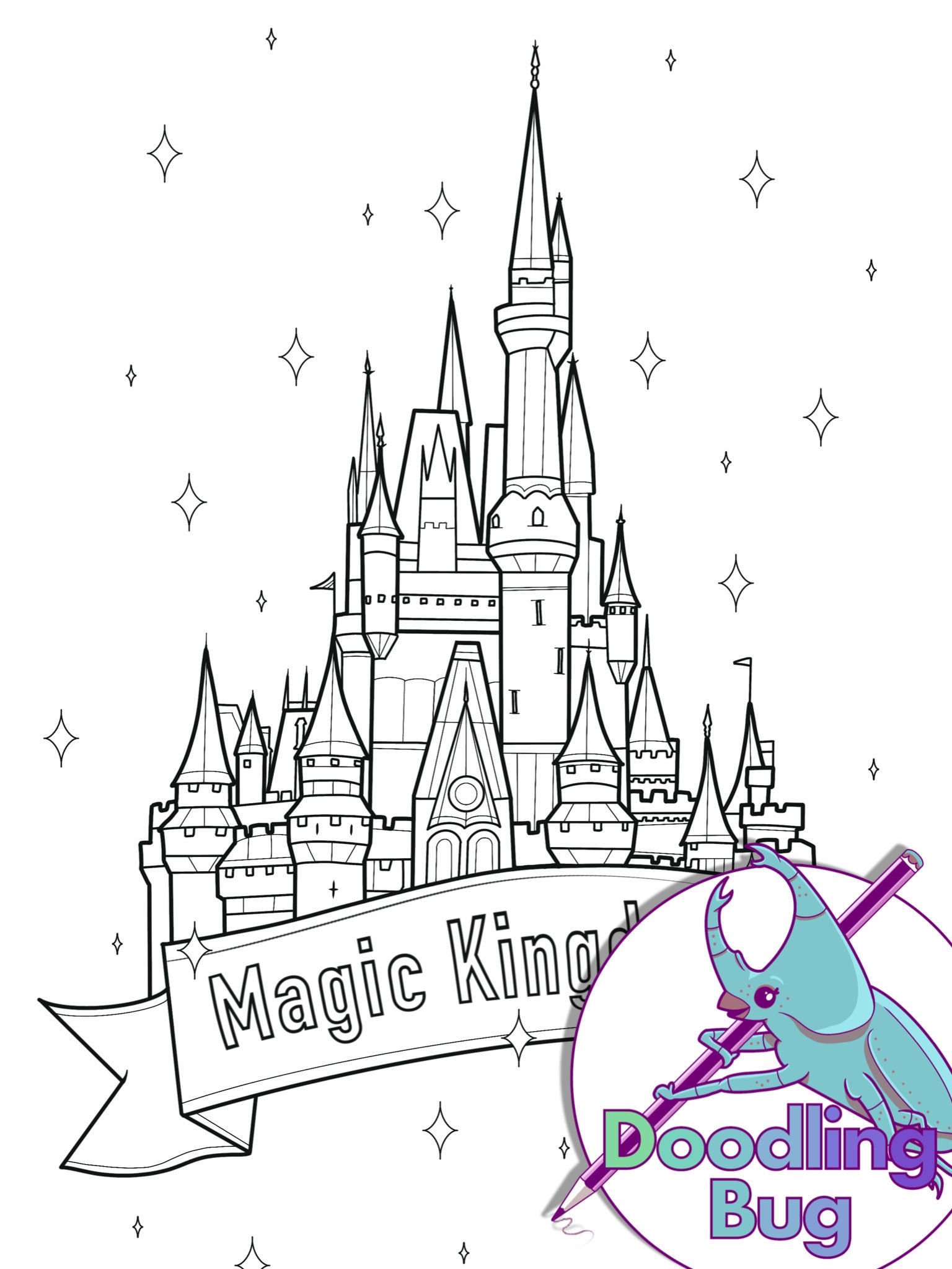 Disney Logo Castle Coloring Page