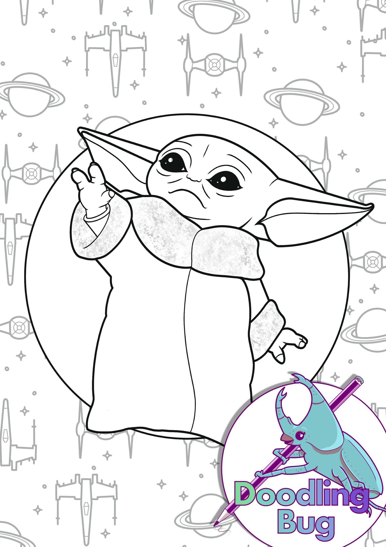 Baby Yoda / the Child Colouring Page - Etsy