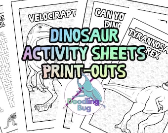 Dinosaur activity sheets ‘digital download’