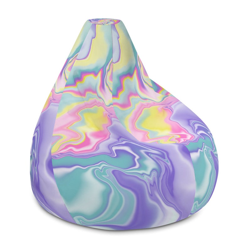 Bean Bag Chair Cover Tie Dye In Pastel Colors Pink Yellow Bean Bag Chair Cover Tie Dye In Pastel, Pastel Tie Dye Bean Bag Chair