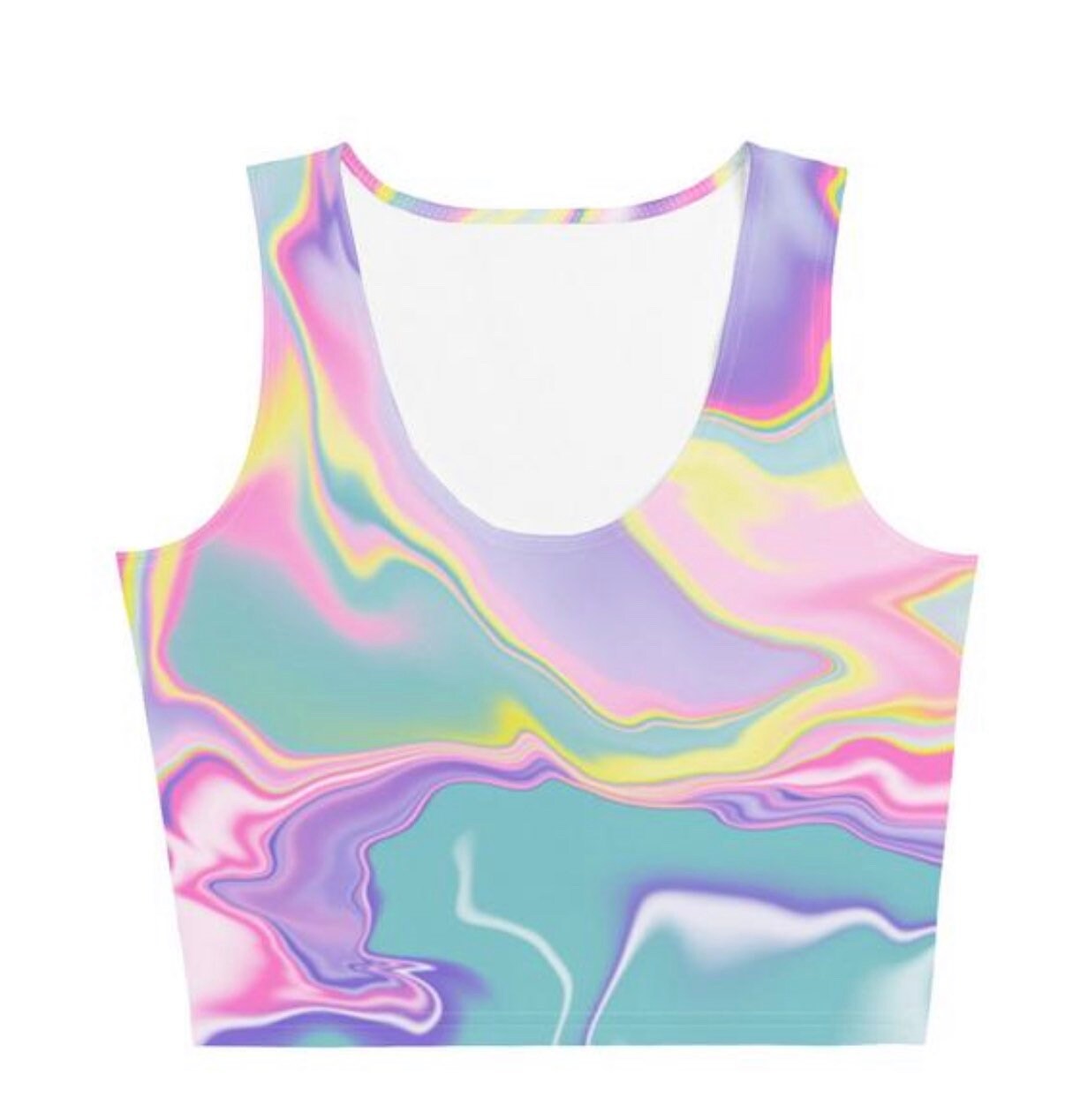 Tie-dye Crop Top T Shirt Marble Design 