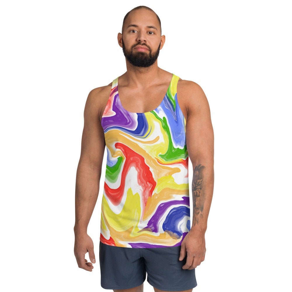 Tie Dye Unisex Tank Top in Red Green Blue Purple Yellow Orange - Etsy UK