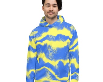 pink yellow blue hoodie