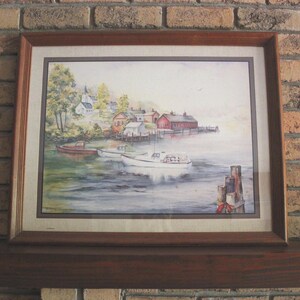 Vintage Maine Fishing Harbor Picture