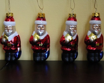 Glass Santa Ornaments