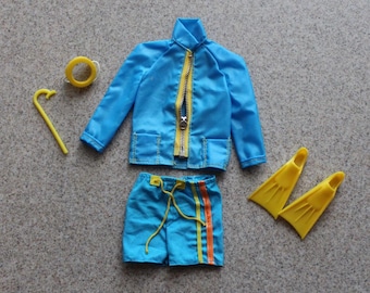 Vintage NOS Ken Diving Set, 1960's Ken Snorkel Gear Pak, Accessory