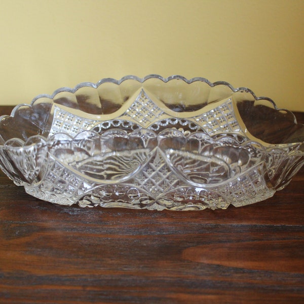 Pressed Glass Relish Dish