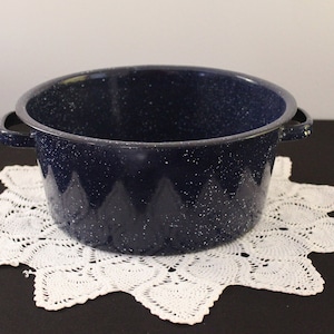Blue Speckled Graniteware Pan